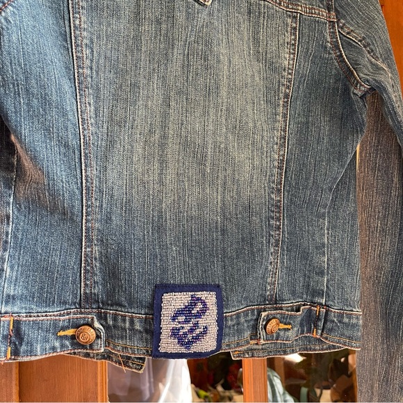 VINTAGE Rocawear Denim Jacket With Custom Beadwork - Picture 7 of 13
